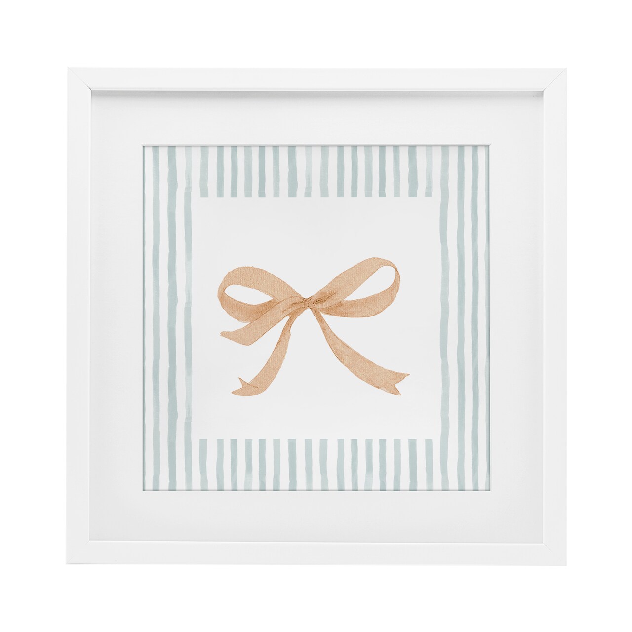 Stupell Industries Chic Bow with Striped Border Framed Print Under Glass, design by PATRICIA PINTO